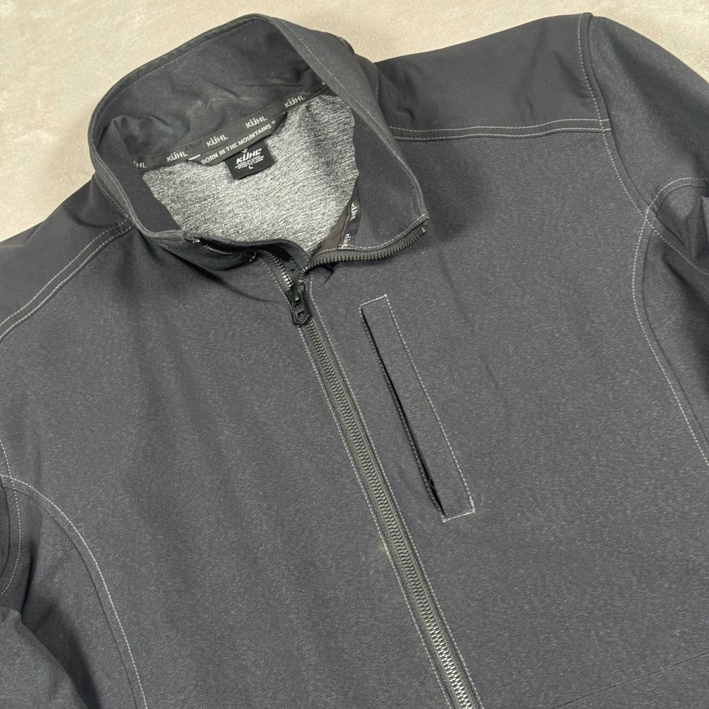 Kuhl Softshell Jacket Mens Large Gray Full Zip Breathable Outdoor Layer